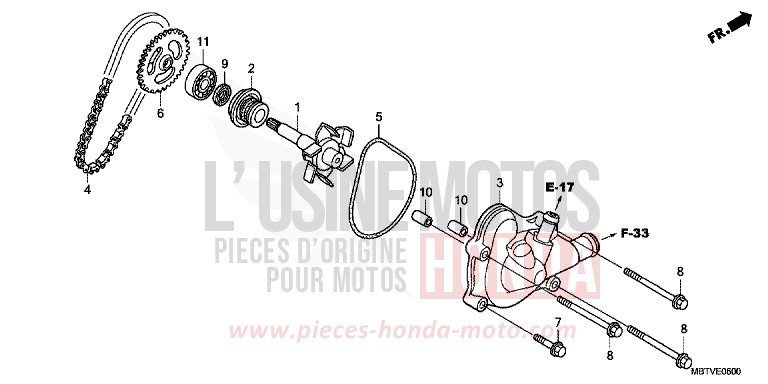 POMPE A EAU de Varadero ABS PEARL CONCOURS BLACK (NHA65) de 2011